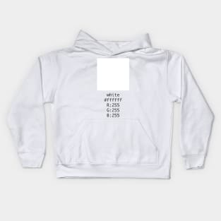 White Hex and RGB Code Kids Hoodie